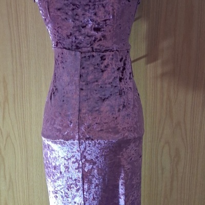 Vestido veludo roxo