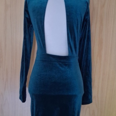 Vestido veludo verde