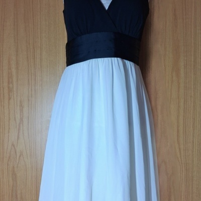 Vestido branco e preto