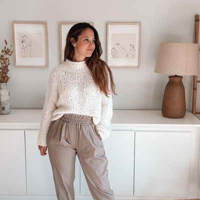 CALÇAS ELÁSTICAS TAUPE