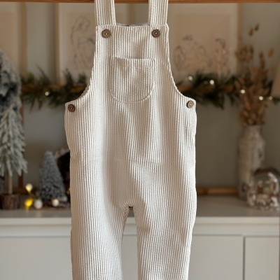 MACACÃO BOMBAZINE CRU (12-18 aos 3 anos)