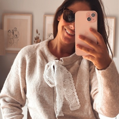 CASACO LAÇADA RENDA BEGE