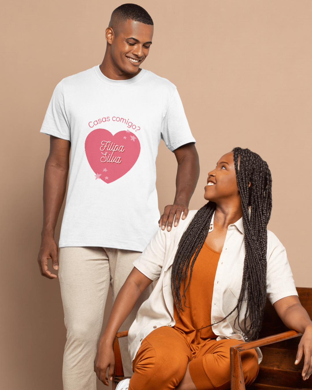 T-Shirt personalizada para pedido de casamento romântico