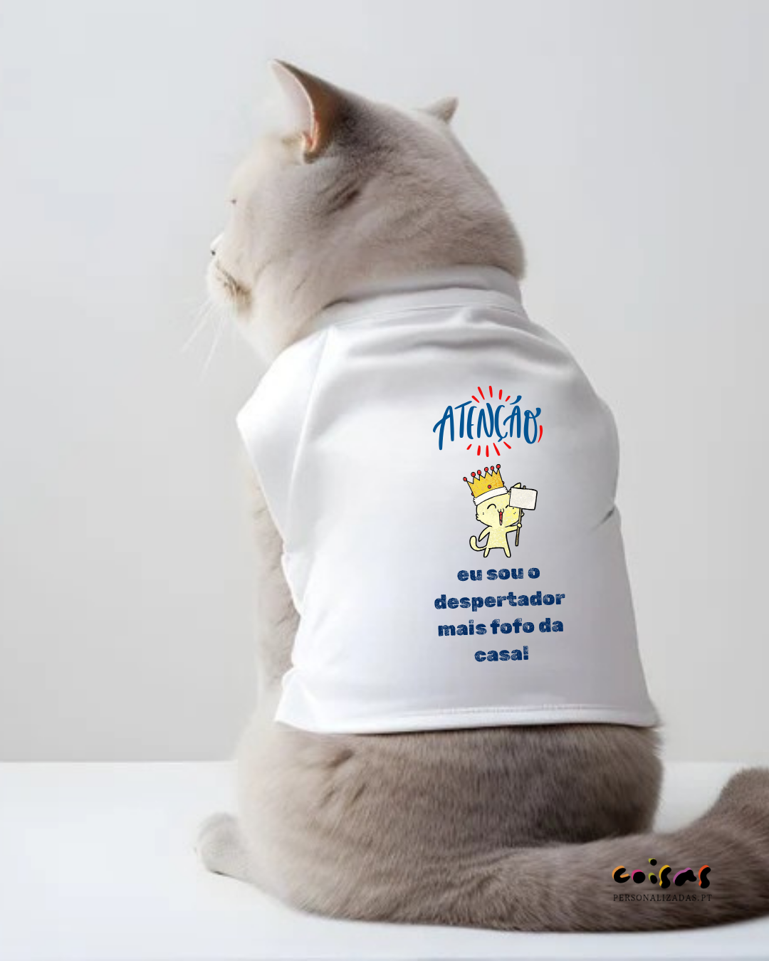 T-Shirt Personalizada para Gato | Atenção: despertador mais fofo da casa