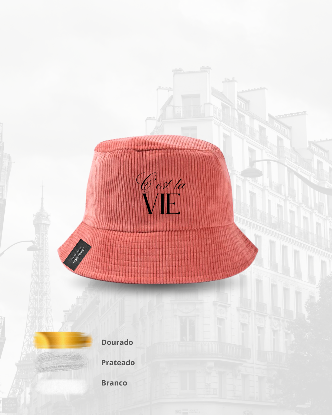 Chapéu Bucket em Bombazina “C’est la vie”