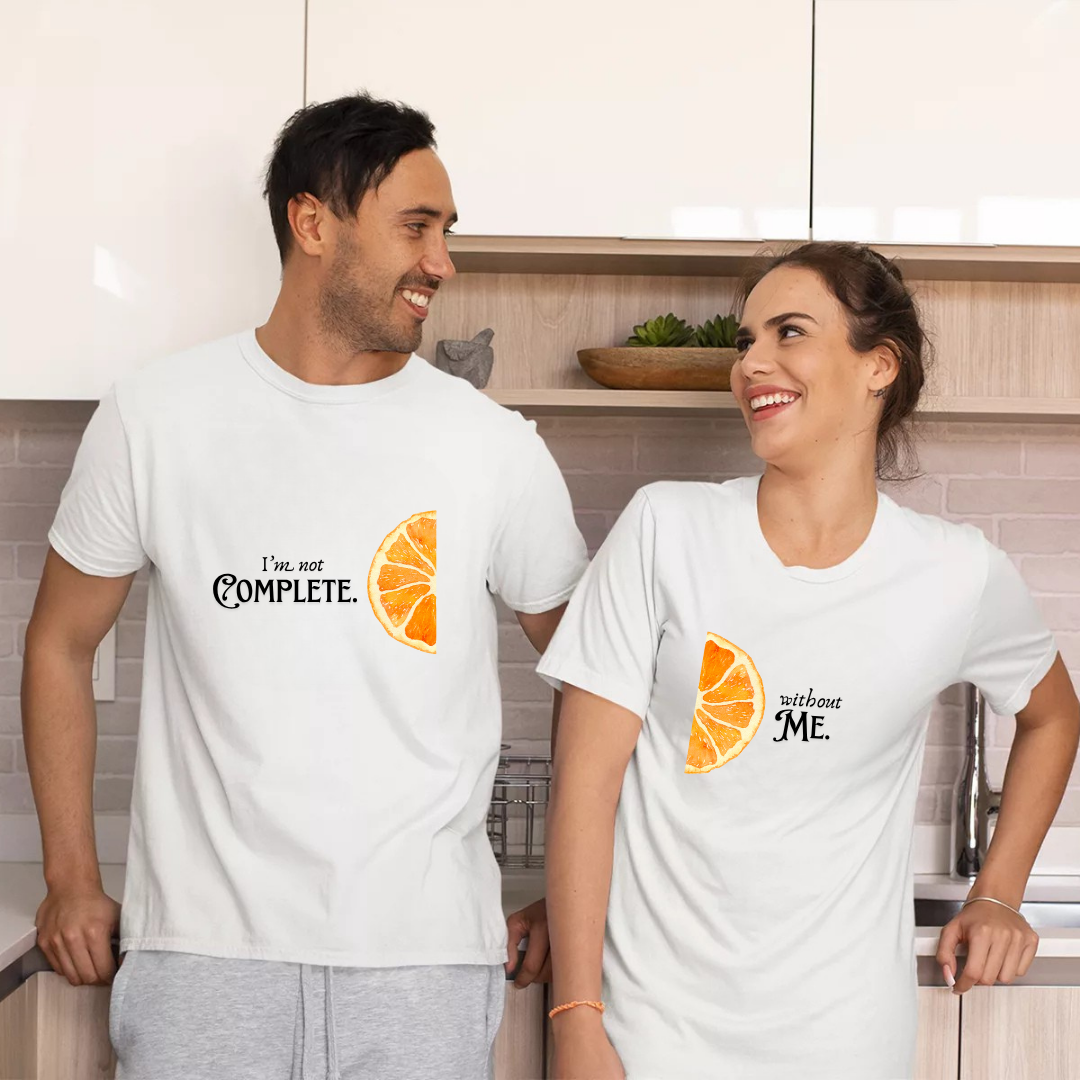 T-Shirts Originais para o casal - Metade da Laranja