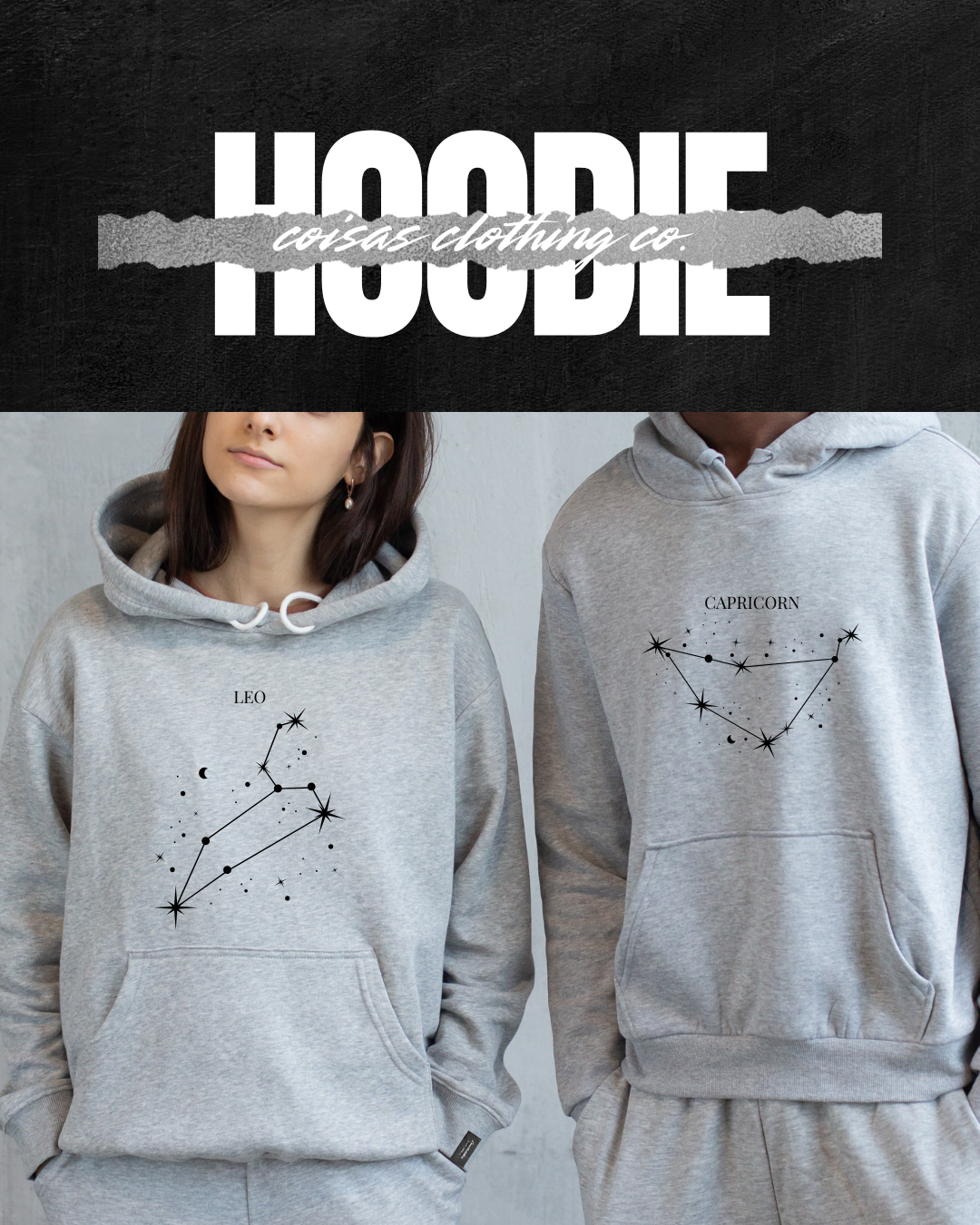 Pack 2 Hoodies Personalizadas para Casal | Constelações dos Signos