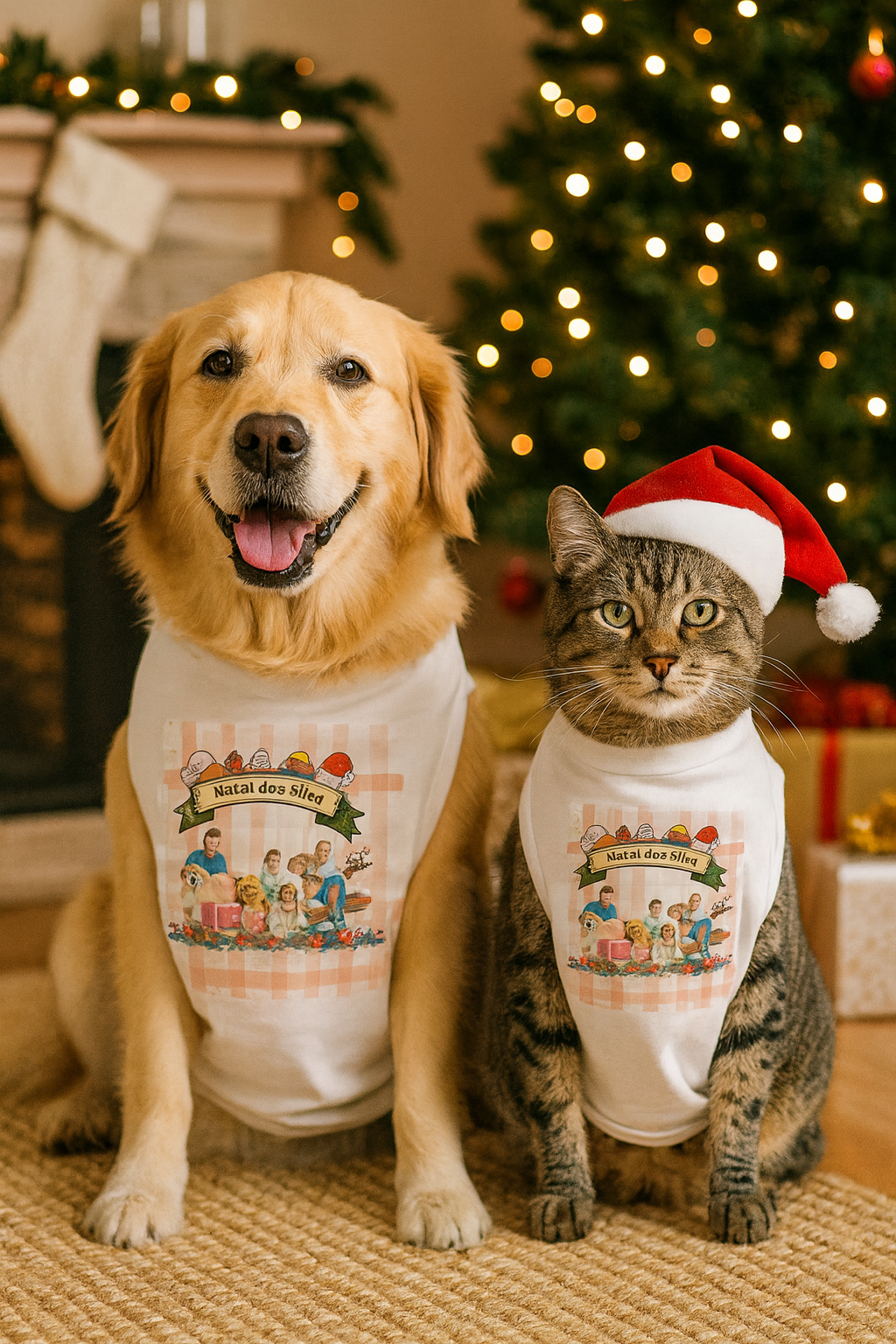 Camisola&#x20;de&#x20;Natal&#x20;Personalizada&#x20;para&#x20;C&#x00E3;o&#x20;e&#x20;Gato&#x20;com&#x20;Fotografia&#x20;da&#x20;Fam&#x00ED;lia