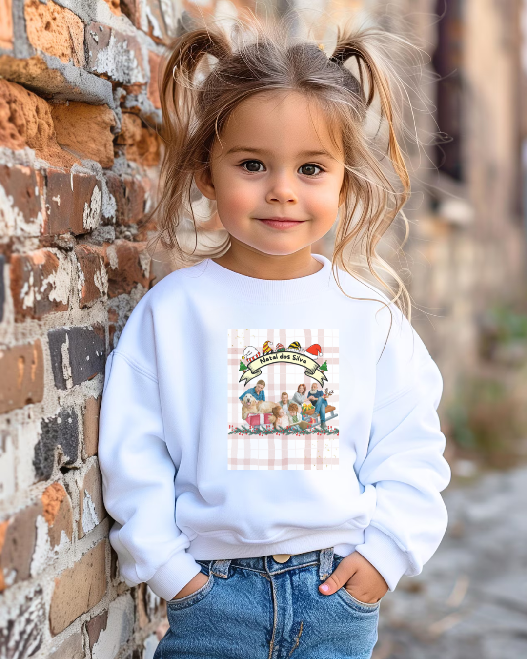 Camisola&#x20;de&#x20;Natal&#x20;para&#x20;Crian&#x00E7;a&#x20;Personalizada&#x20;com&#x20;Fotografias&#x20;e&#x20;Nomes&#x20;de&#x20;&#x20;Familia