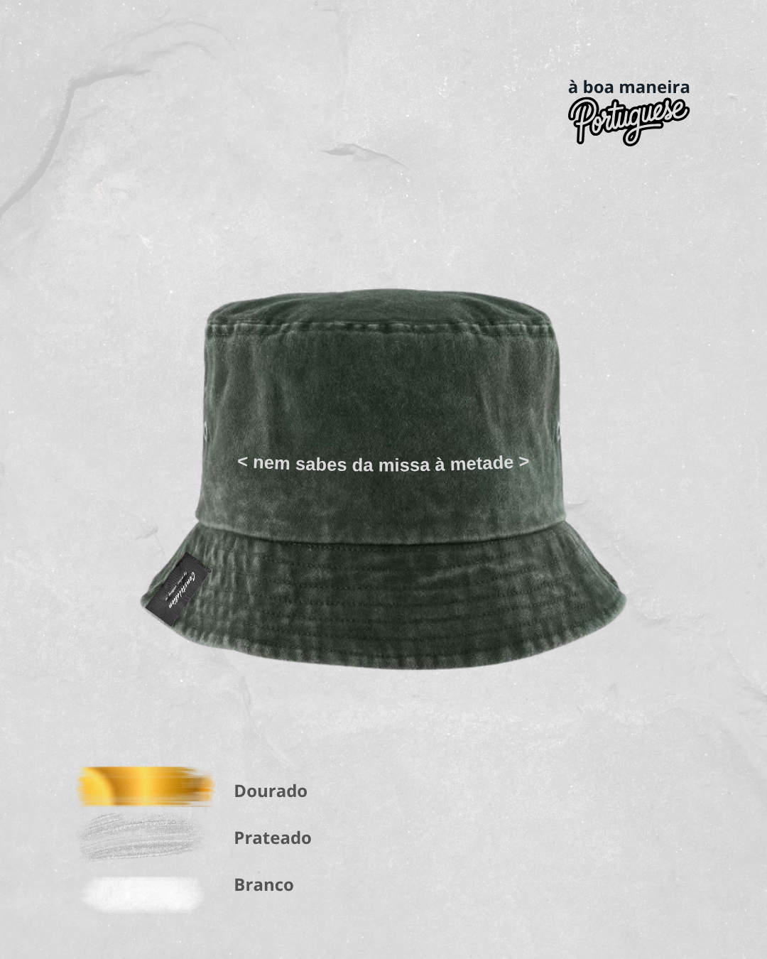 Chapéu Bucket “nem sabes da missa à metade” — Ganga Estampada