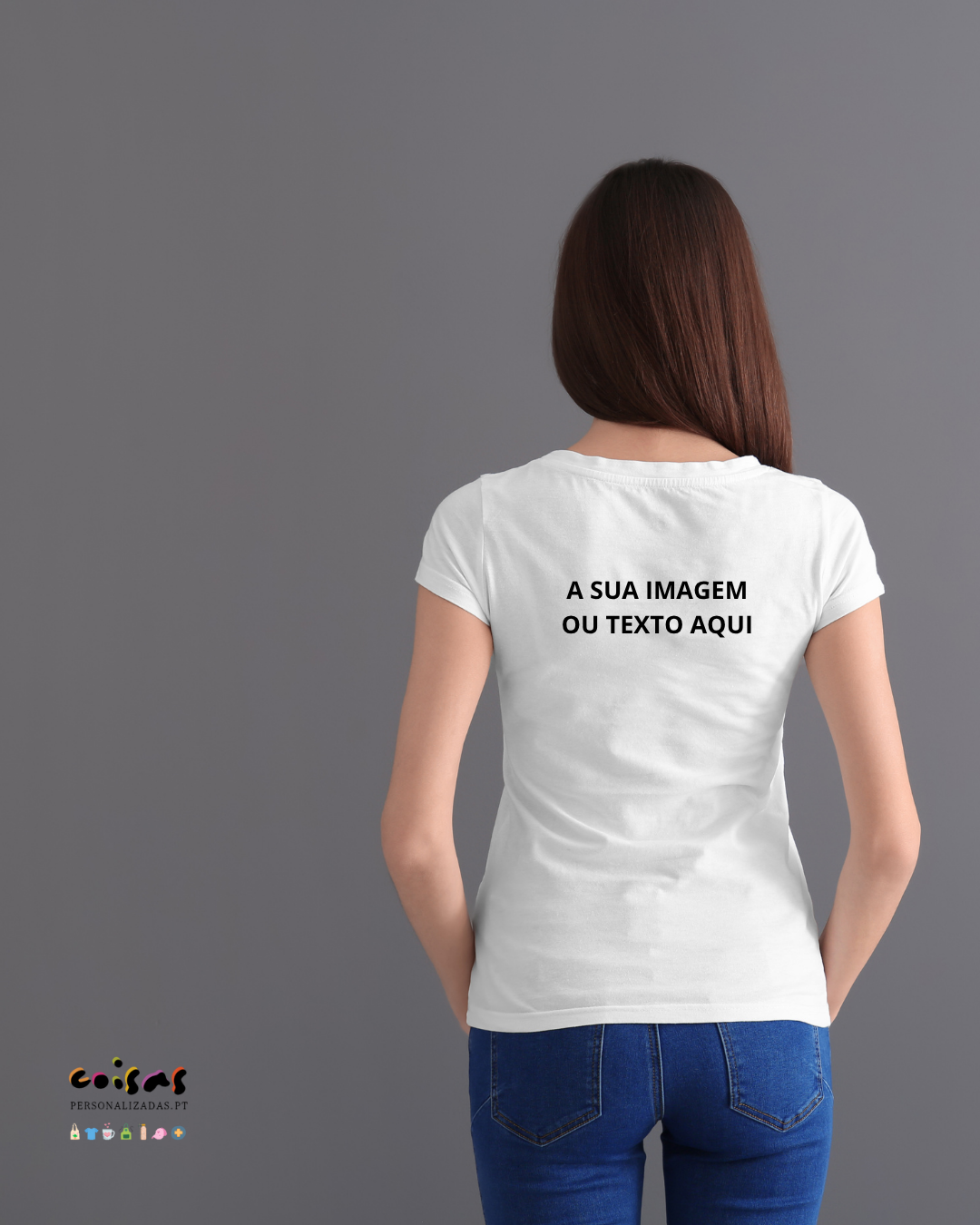 T-Shirt 100% Algodão para Mulher - Personalize com imagem e texto