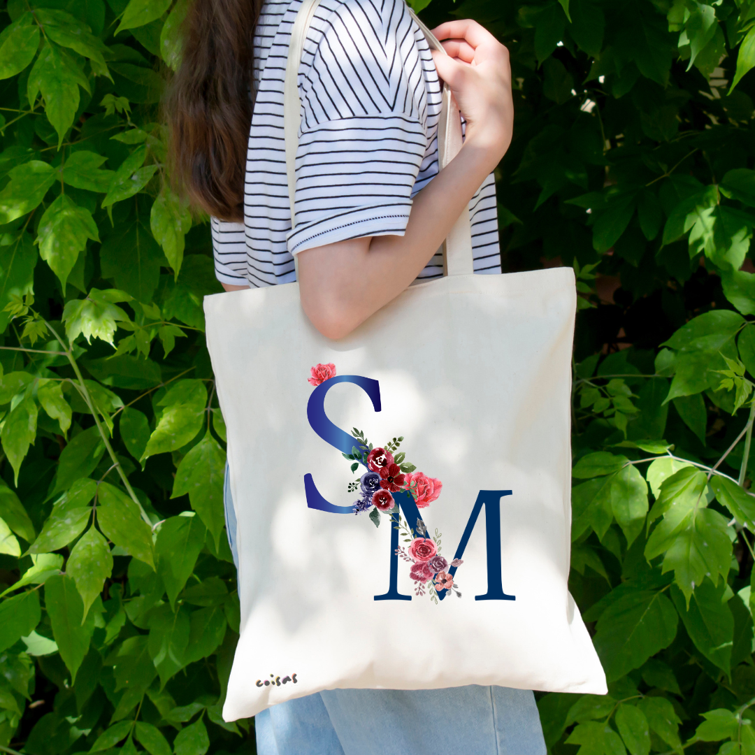 Tote Bag Personalizada em Algodão Reciclado com Iniciais