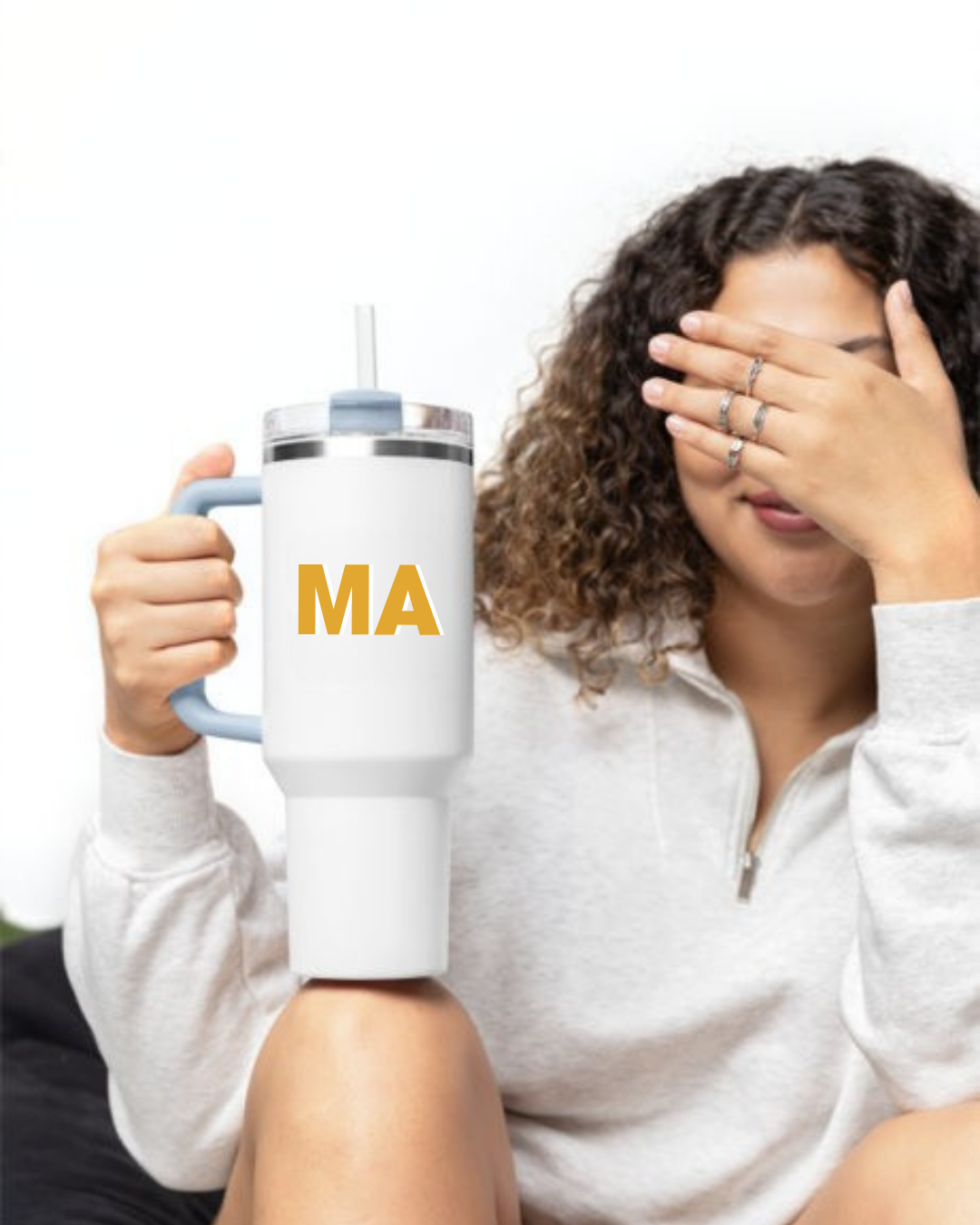 Copo Térmico 1,2 L Branco Personalizado – Inicial, Nome ou Estrela