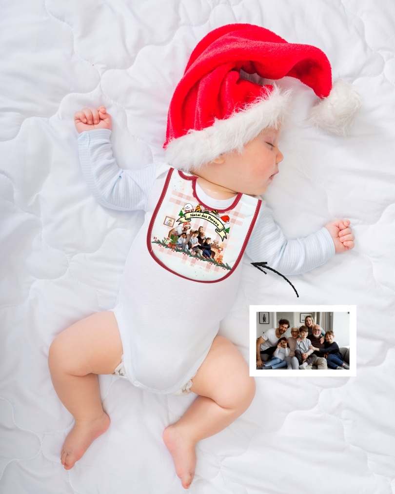Babete&#x20;de&#x20;Natal&#x20;Personalizada&#x20;com&#x20;Fotografia&#x20;da&#x20;Fam&#x00ED;lia