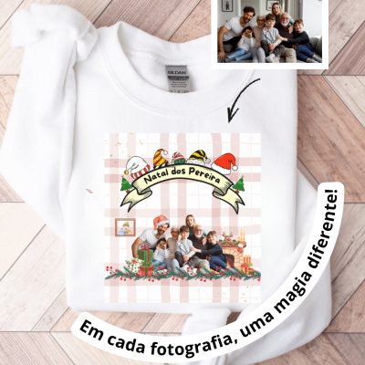 Camisola&#x20;de&#x20;Natal&#x20;para&#x20;Crian&#x00E7;a&#x20;Personalizada&#x20;com&#x20;Fotografias&#x20;e&#x20;Nomes&#x20;de&#x20;&#x20;Familia