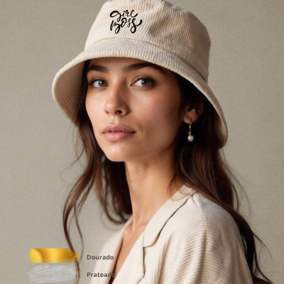 Chapéu Bucket em Bombazina “Girl Boss”