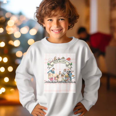Camisola&#x20;de&#x20;Natal&#x20;para&#x20;Crian&#x00E7;a&#x20;Personalizada&#x20;com&#x20;Fotografias&#x20;e&#x20;Nomes&#x20;de&#x20;&#x20;Familia