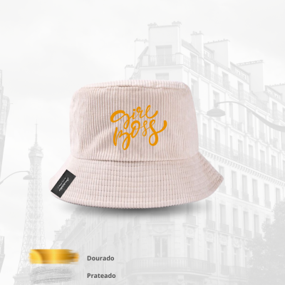 Chapéu Bucket em Bombazina “Girl Boss”