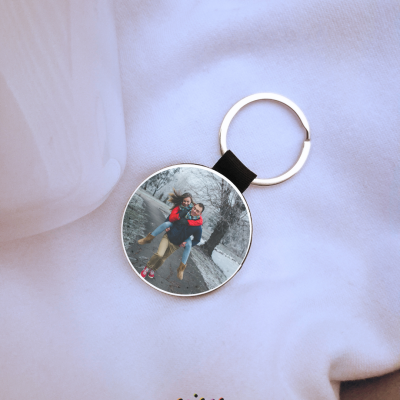 Porta-Chaves&#x20;Redondo&#x20;Personalizado&#x20;com&#x20;Fotografia&#x20;&#x7C;&#x20;Frente&#x20;e&#x20;Verso