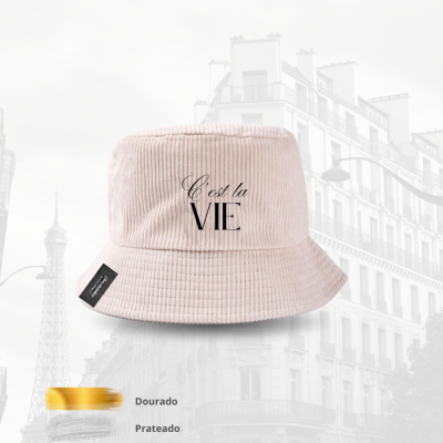Chapéu Bucket em Bombazina “C’est la vie”