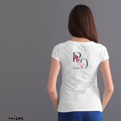 T-Shirt&#x20;Branca&#x20;Personalizada&#x20;Mulher&#x20;&#x7C;&#x20;Iniciais&#x20;e&#x20;Tamanhos&#x20;S&#x20;ao&#x20;XXL