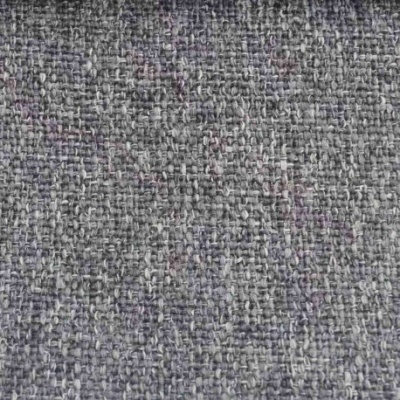 Tecido cinzento de trama espessa com textura cruzada