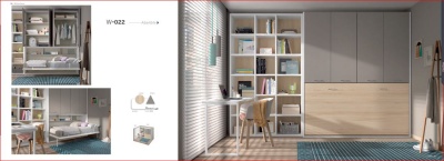 Cama abatível horizontal com armário