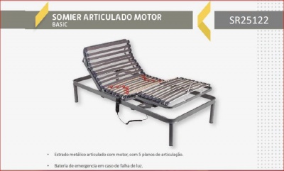 Cama articulada metálica com motor c/ colchão Látex Sunlay