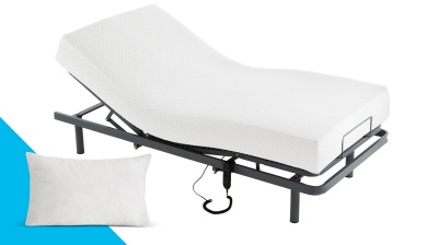 Cama articulada metálica com motor c/ colchão High Látex 190x90