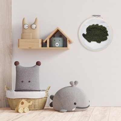 Silhueta de animais em punch neddle