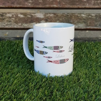 Caneca de porcelana sardinhas