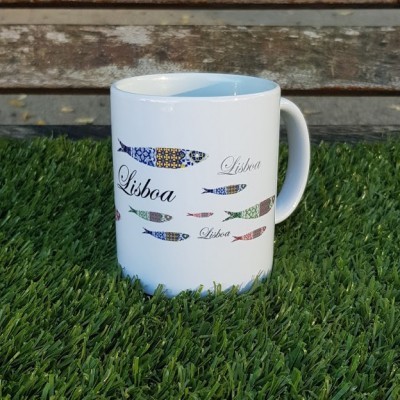 Caneca de porcelana sardinhas