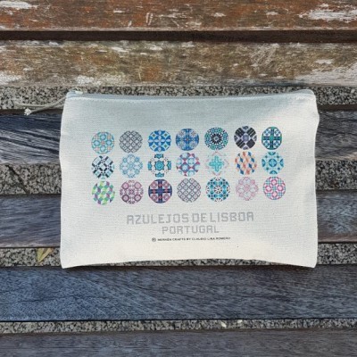 Estojo algodão azulejos