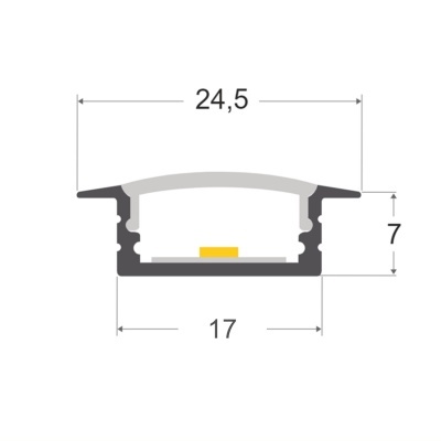 Perfil Alumínio Branco Para Encastrar (2 metros)