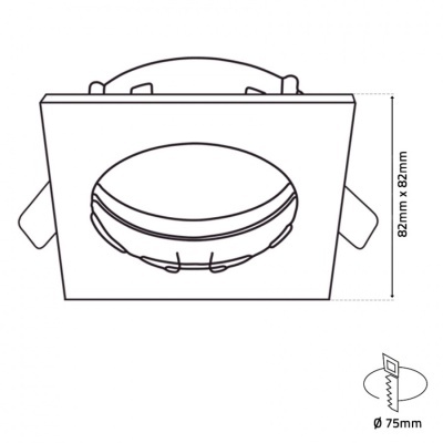 Aro Quadrado Orientável Branco IP20