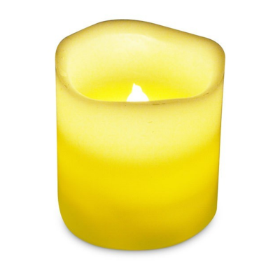 LED Vela Cera Natural Ø75x75mm