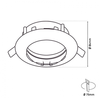 Aro Redondo Orientável Branco IP20