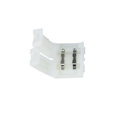 Conector elétrico plástico branco com terminais metálicos