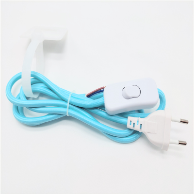 Cabo Textil com Interruptor 1,5M 2x0.75 Turquesa