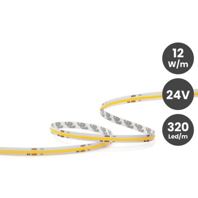 LED COB Fita 24VDC 12W 320 LEDs 5 Metros