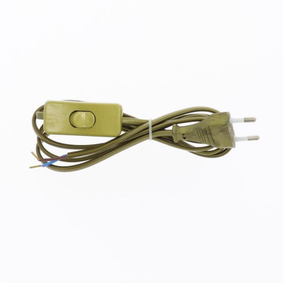 Cabo elétrico verde com interruptor e ficha dupla