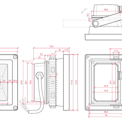 LED projetor 10W 12/24VDC IP65