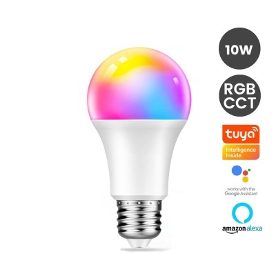 Lâmpada LED RGB colorida com base branca e 10W