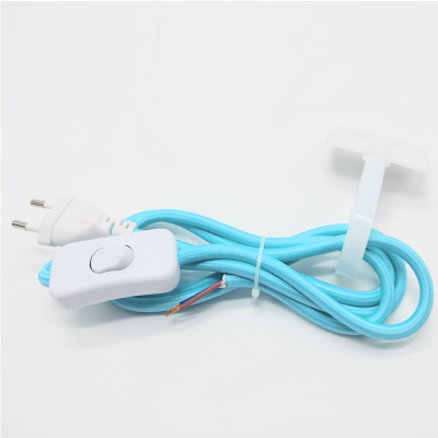 Cabo Textil com Interruptor 1,5M 2x0.75 Turquesa