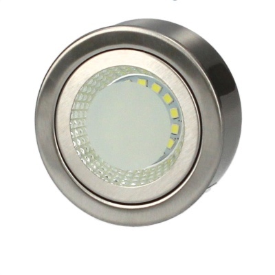 Luz LED embutida redonda metálica prateada com LEDs internos