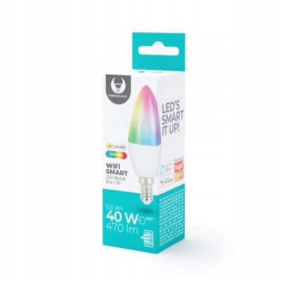 Caixa de lâmpada LED inteligente WiFi Forever Light com imagem da lâmpada colorida