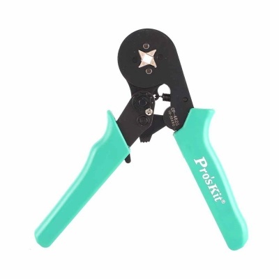 Alicate de crimpar Pro'sKit punhos azul-verde