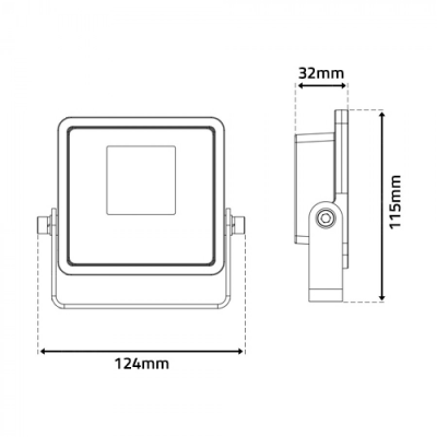 LED PRO Projetor APOLO Slim 10W IP66