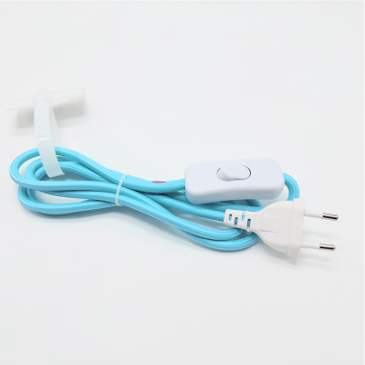 Cabo Textil com Interruptor 1,5M 2x0.75 Turquesa