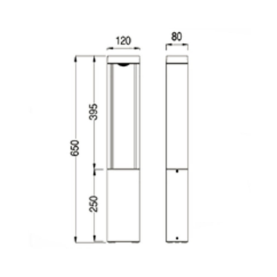 LED Baliza retangular alumínio 10W IP54
